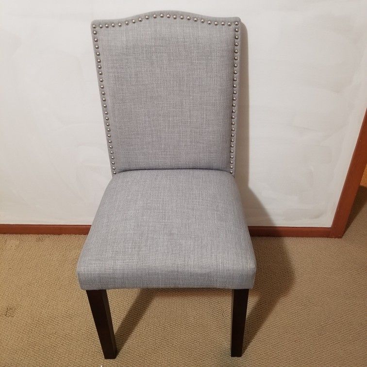 Nice Studded Grey Dining Chair. Used as A Desk Chair.