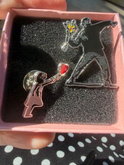 Banksy-Inspired Enamel Pin Set