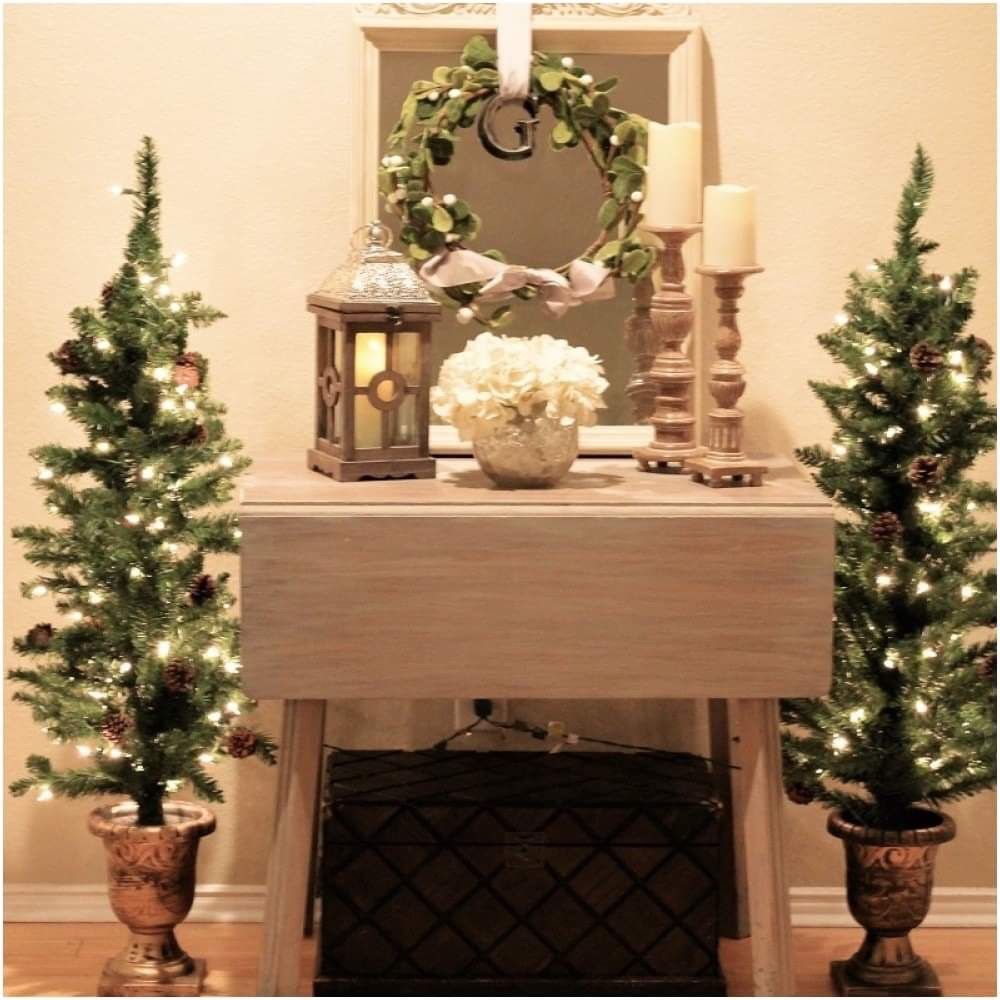 2 Christmas Trees Decoration House Fireplace Porch Kitchen Dining Living Room Furniture Bedroom