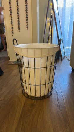 Cute linen hamper!