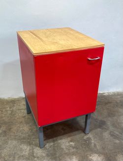  St. Charles Side Cabinet with Custom Steel Base and Wood Top