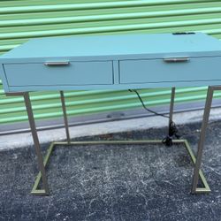 TURQUOISE & Brushed Nickel DESK
