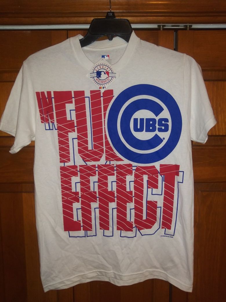 MENS SMALL CHICAGO CUBS IN FULL EFFECT SHIRT FROM MAJOR LEAGUE GENUINE MERCHANDISE NEW WITH TAGS