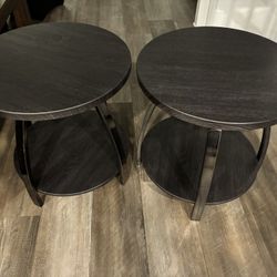 2 Round End Tables