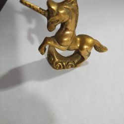 Vintage Brass Unicorn Paperweight 