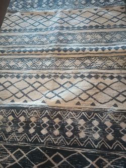 2x3 Moroccan Black Rug Soft Vintage Pattern