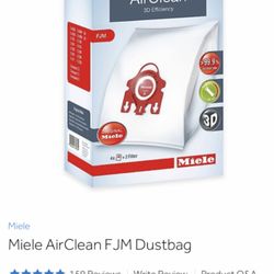 Miele AirClean 3D Efficiency Dust Bag, Type FJM, 4 Bags & 2 Filters