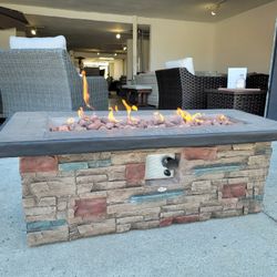 New Outdoor Patio Furniture Fire Pit Stone Propane Heater