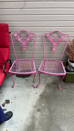 Pink Iron Patio Chairs