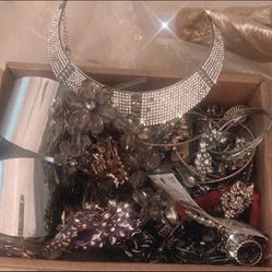 Big Box of Scrap Costume Jewelry for Crafting