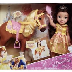Beauty Beast My First Disney Princess Toddler Doll Belle Philippe Horse set new