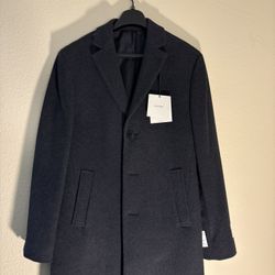 Charcoal Gray Calvin Klein Slim Fit Coat (Size 36 Reg)