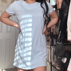 NEW WITH TAGS Chic Baby Blue Tshirt Dress