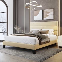 Full size Bed Frame Beige