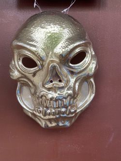 Gold Skull Face Mask Costume Prop