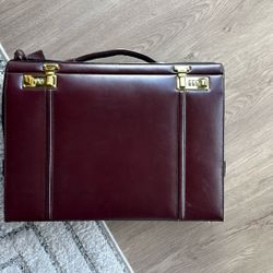 Vintage Genuine, Leather Briefcase, Combination Locks