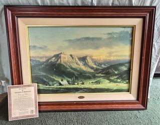Thomas Kinkade "Dusk in the Valley" Limited Edition - Hand Highlighted - Canvas SN 1229/1984 w/ COA