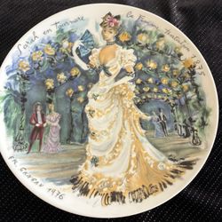 Beautiful vintage Limoges porcelain collector plate from the Les Femmes du Siècle – 1875 series.
