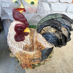 Vintage Rooster Storage Canister/ Cookie Jar 