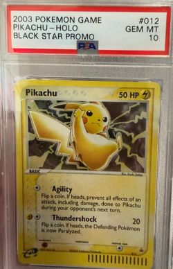 GRAIL PSA 10 Pikachu #012 Black Star Promo Holo 2003 Pokemon e-Reader Gem Mint - Pop 399