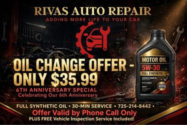 DEAL on oil change for vehicle