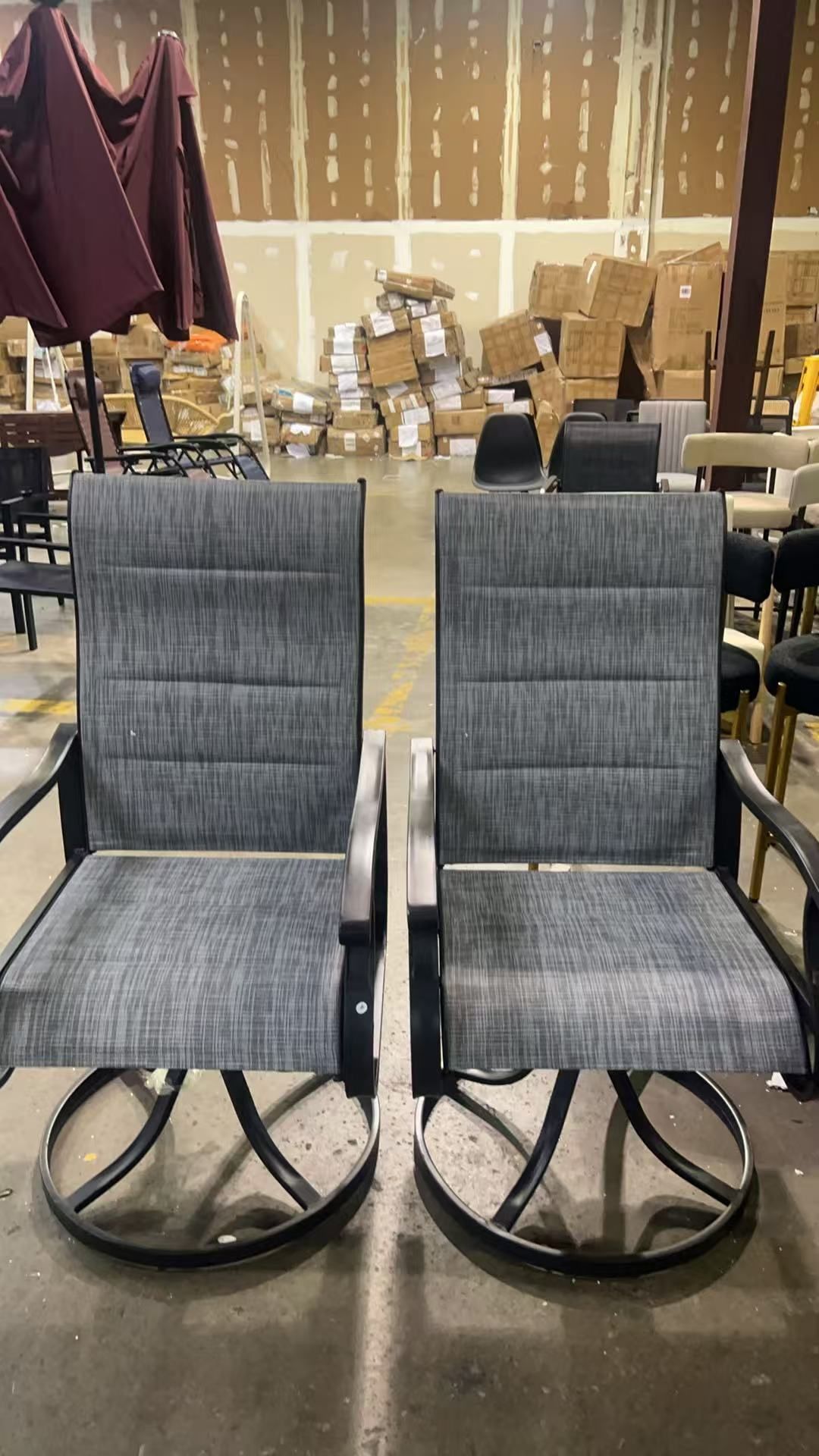 Patio Swivel Dining Chairs Set of 2,