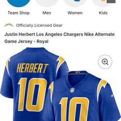 Chargers Justin Herbert Alternate Jersey -Royal