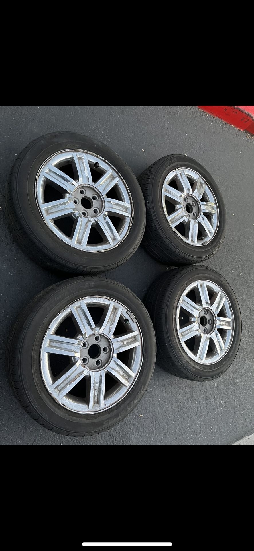 4 — 225/55r18 5x114.3 5x4.5 Stock Mercury Sable Rav4 Cr-v Camry Corolla Civic Accord Altima Sentra Camry Rims Wheels Good 80% Treads Tires