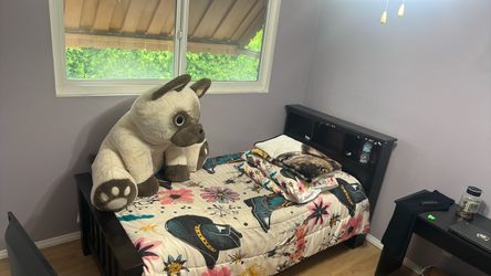 Bed with box mattress and mattress