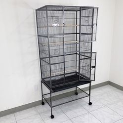 (New in box) $165 X-Large 69” Bird Cage, Rolling Stand, Plastic Tray, Size 31x19x69” for Mid-Sized Parrots 
