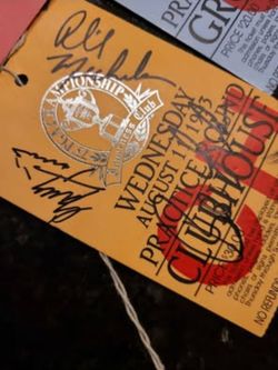 1993 PGA Championship Autographed Passes