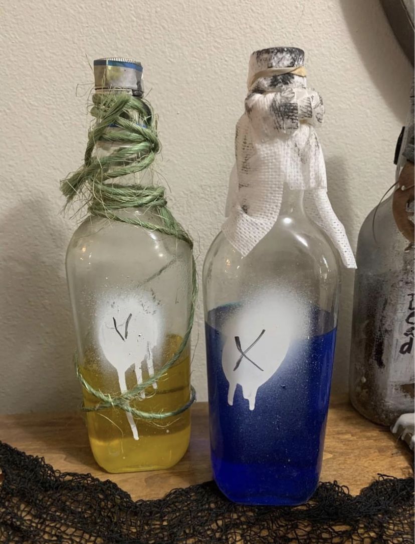 Halloween potion bottles