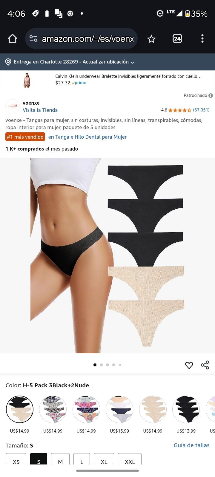 Voenxe Women's Seamless Thongs, Invisible, No Line, Breathable, Comfortable, Women's Underwear, 5 Pack