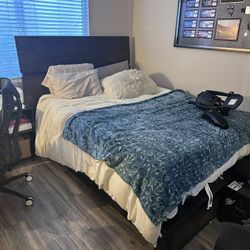 Ashley furniture bedroom set. Bedframe, dresser, and night stand.