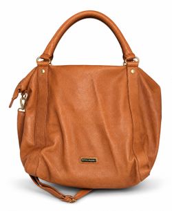 Steve Madden Large Cognac Tote Bag Shoulder Purse Faux Leather Satchel