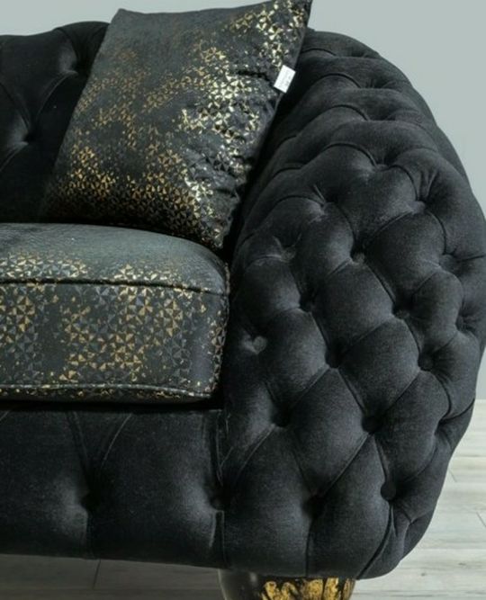 Dalia Black Velvet Sofa & Loveseat 🎸Only 39$ down Payment 🌼No Needed Credit Check 🔥Same Day Delivery👉Anna👈