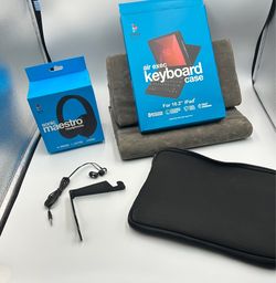 Laptop iPad Keyboard Zipper Case Headphones Earbuds