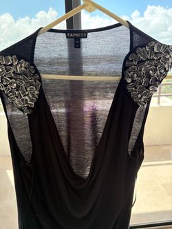 Express Black Embellished Sleeveless Top Size L
