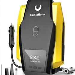 Tire Inflator Portable Air Compressor (Yellow), 