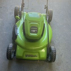 Green works Battery operated Lawn mower.