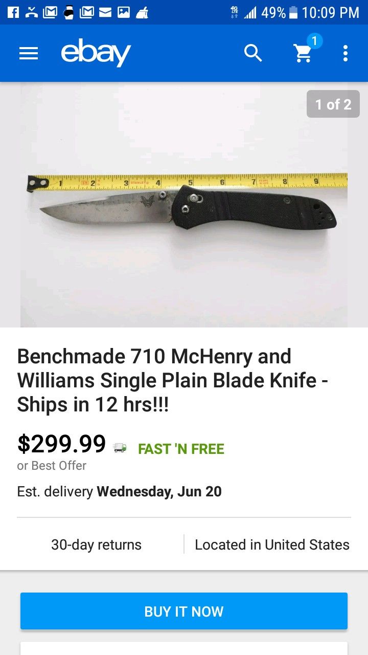 benchmade 710 McHenry Williams steel knife