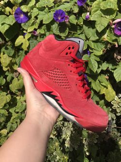 NIKE Men’s Air Jordan 5 Retro Red Suede Size 8.5