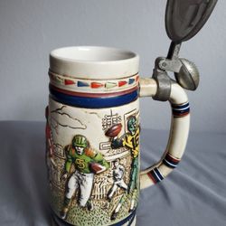 HISTORY OF FOOTBALL 1983 Vintage Avon Beer Stein Handcrafted in Brazil Ceramarte