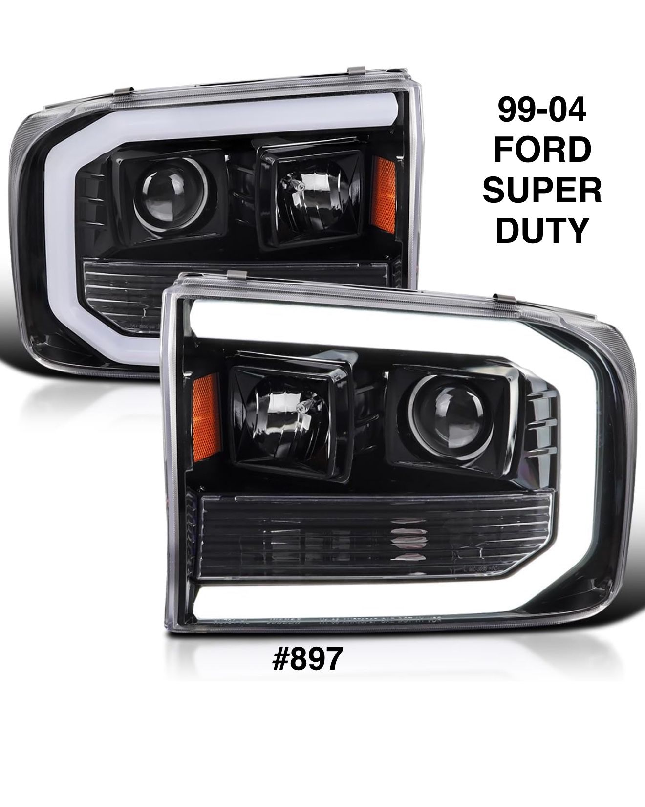 1999 To 2004 Ford F250 F350 F450 F550 Headlights