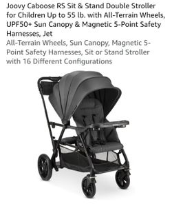 Joovy Caboose RS Sit & Stand Double Stroller - Jet Black