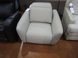 Leather Power Recliner - Light Gray | Reclining Chair | Lounge Chair