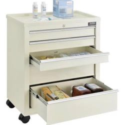 New New Yeeoy Medical Bedside Cart with Wheels, Dental Assistant's Mobile Cabinet with 5 Drawers and Lock, Rolling Professional Utility Cart Office Fi