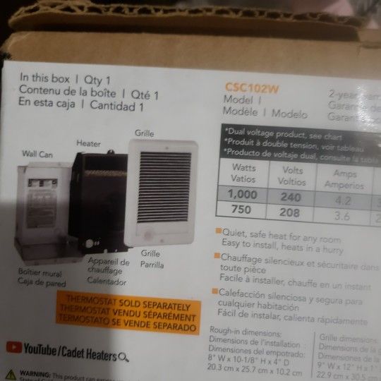 Wall Heater Brand New Never Used