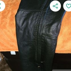 Very Nice  Quality Leather Riding Chaps W/ Braids - $60.  Obo -  Size Small 