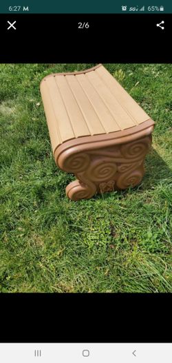 Garden, tailgating, camping,  Patio Benches dark brown sides and tan seat  With Storage Under Seat